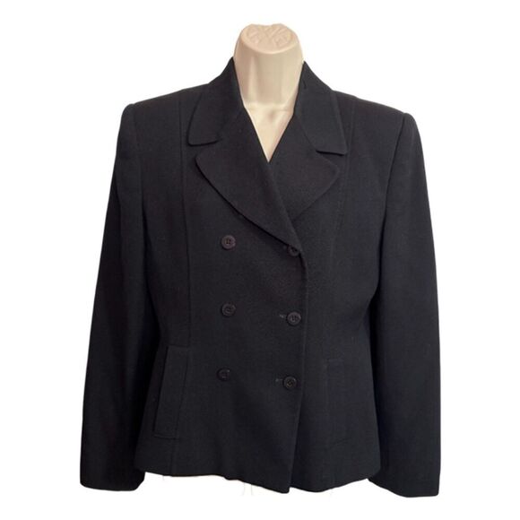 Jones New York Double Breasted Black Blazer Size 8 - Picture 2 of 11
